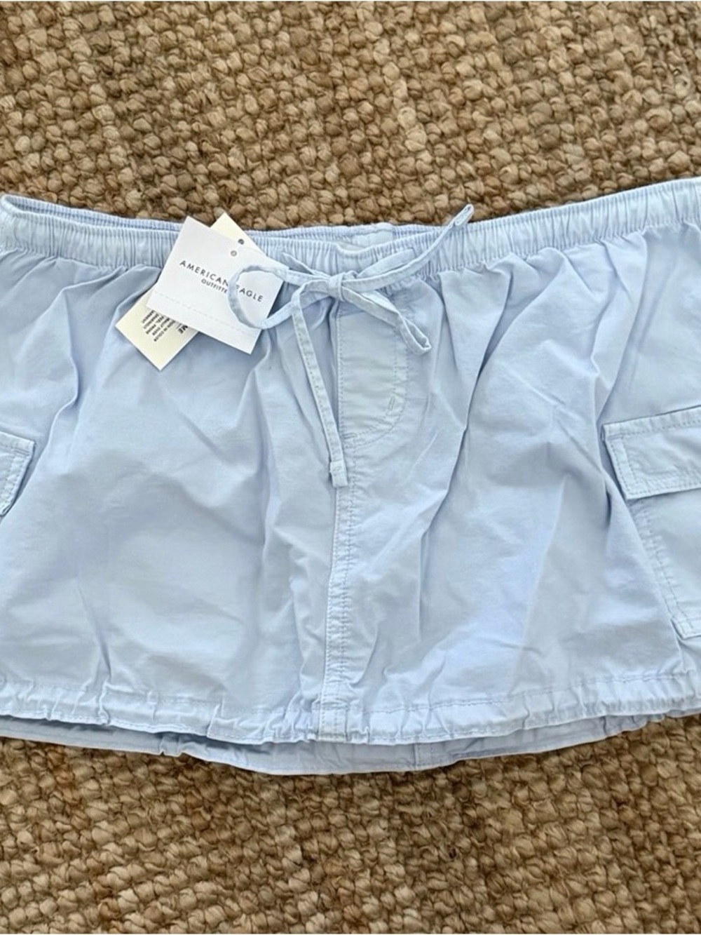 American Eagle Outfitters Light Blue Women's Cargo Drawstring Skirt